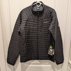 Eddie Bauer Men's Black Ultralight Insulator Microtherm Stormdown Jacket